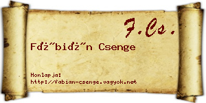Fábián Csenge névjegykártya